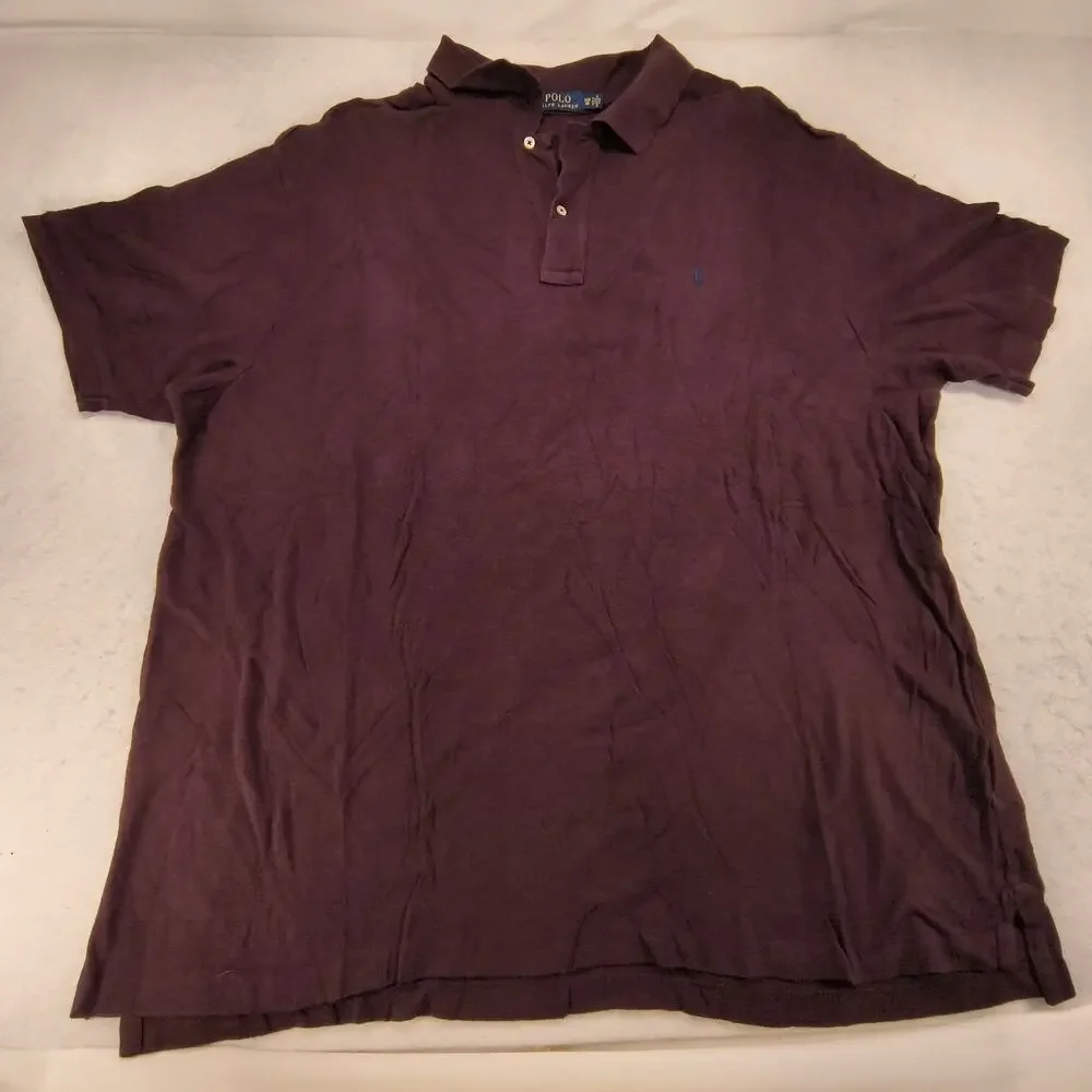 Polo Ralph Lauren Short Sleeve Collared Polo Shirt Mens Size 3XB Maroon Blue